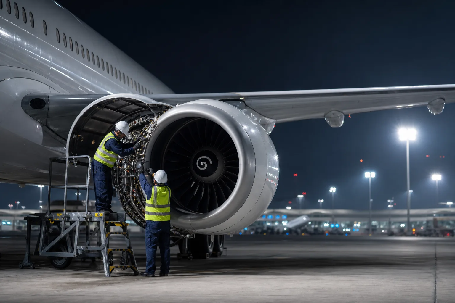 ULS Airlines maintenance technicians performing line maintenance